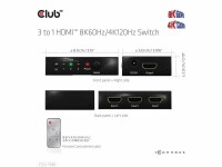 Club3D Club 3D Umschalter CSV-1381 HDMI, Anzahl Eingänge: 3 ×