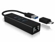 RaidSonic ICY BOX USB-Hub IB-HUB1419-LAN USB 3.0 - 3x USB-A