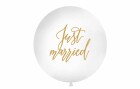 Partydeco Luftballon Just Married Ø 1 m, Weiss, Packungsgrösse